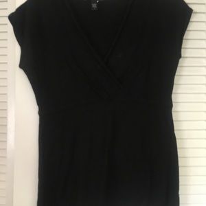 Black cotton v neck light sweater